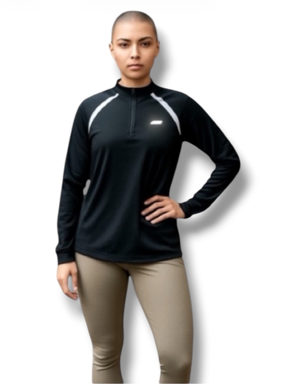 Mizuno Top Black/White 1/4 Zip Activewear Athletic Jacket Size Medium